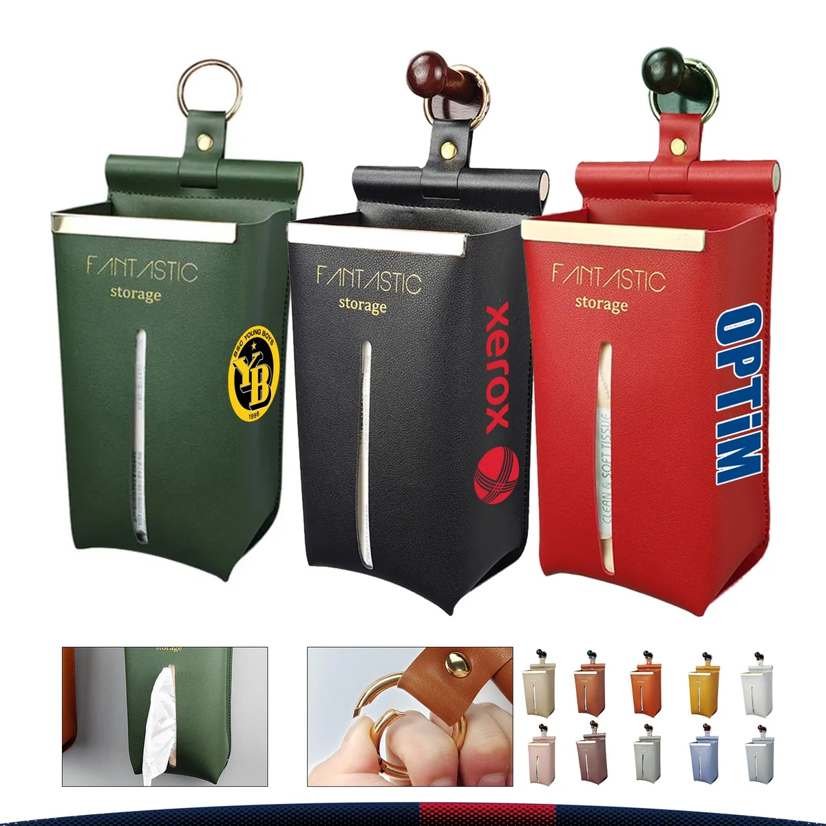 Wall-Mounted PU Leather Tissue Box 1