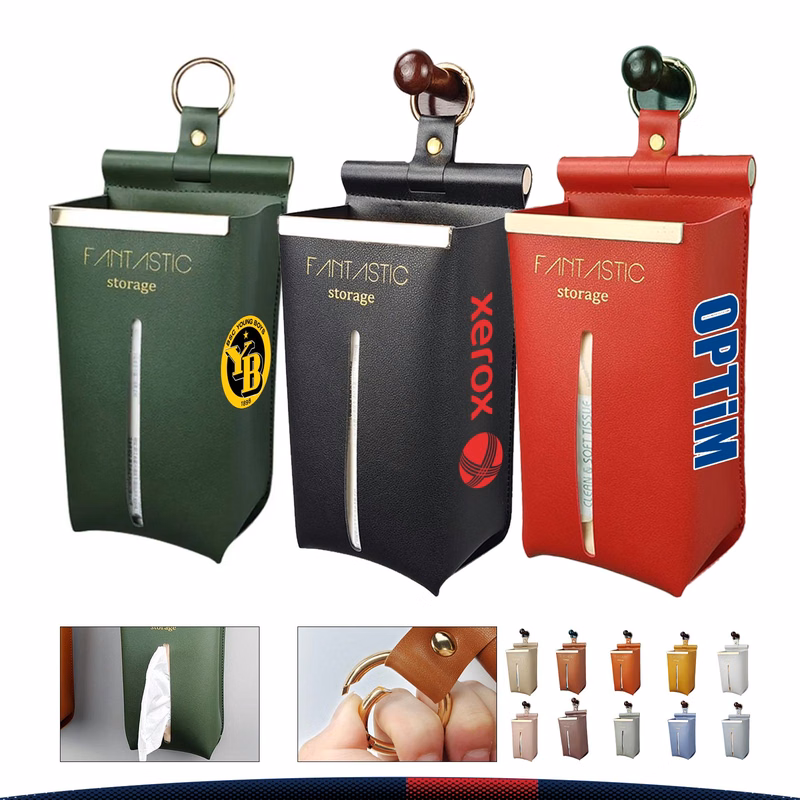 Wall-Mounted PU Leather Tissue Box