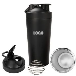 750ml Stainless Steel Shaker Bottle With Double Walled Insulation And Flip Top Lid, custom water bottle with logo imprint 1