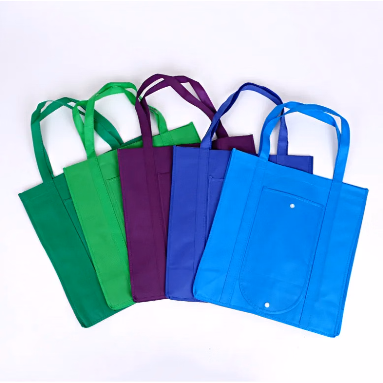 80 GSM Foldable Non Woven Tote Bag W/Snap