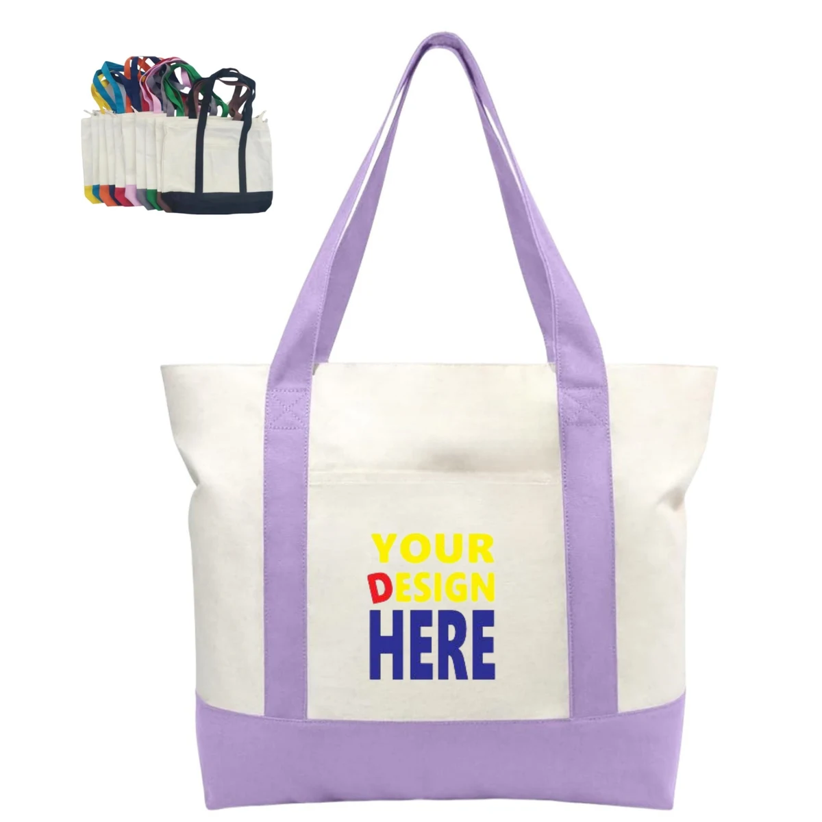 Canvas Tote Bag With Handles, custom tote bag with logo imprint 1