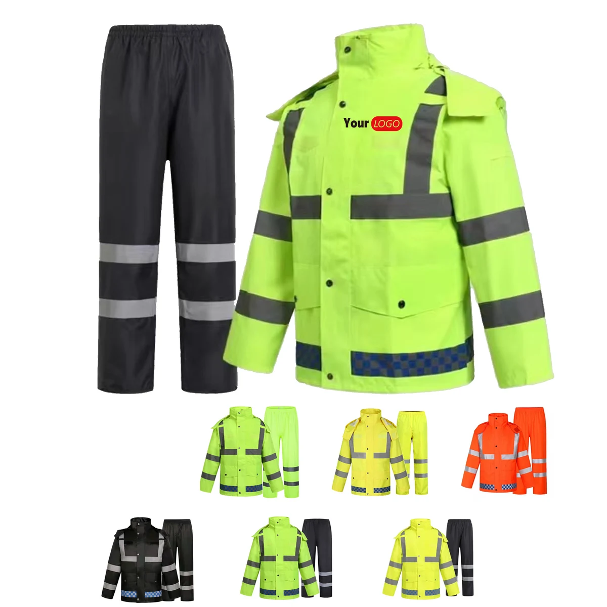 Waterproof Reflective Raincoat Suit MOQ 10pcs 1