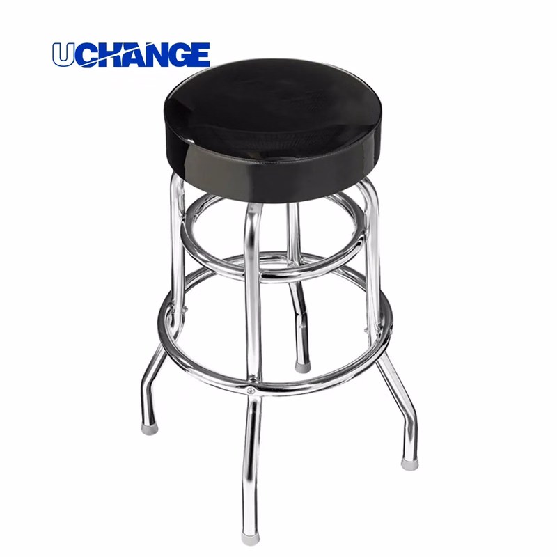 Customizable Padded Swivel Bar Stool With Chrome Base
