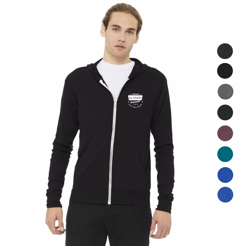 BELLA+CANVAS Unisex Triblend Full-Zip Lightweight Hoodie