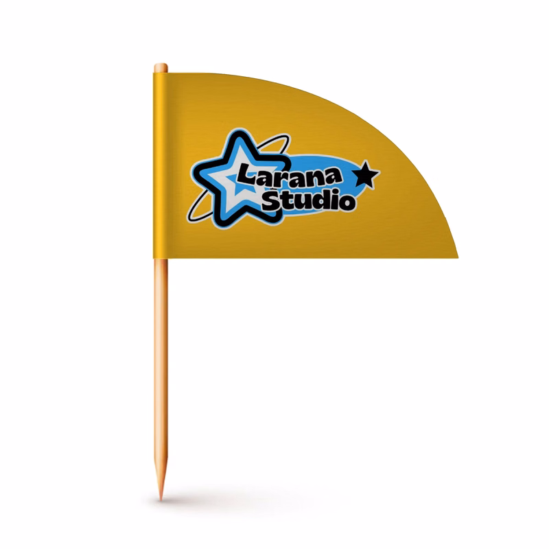 Custom Paper Toothpick Flags - Style G Flag Size 1" x 1.5"