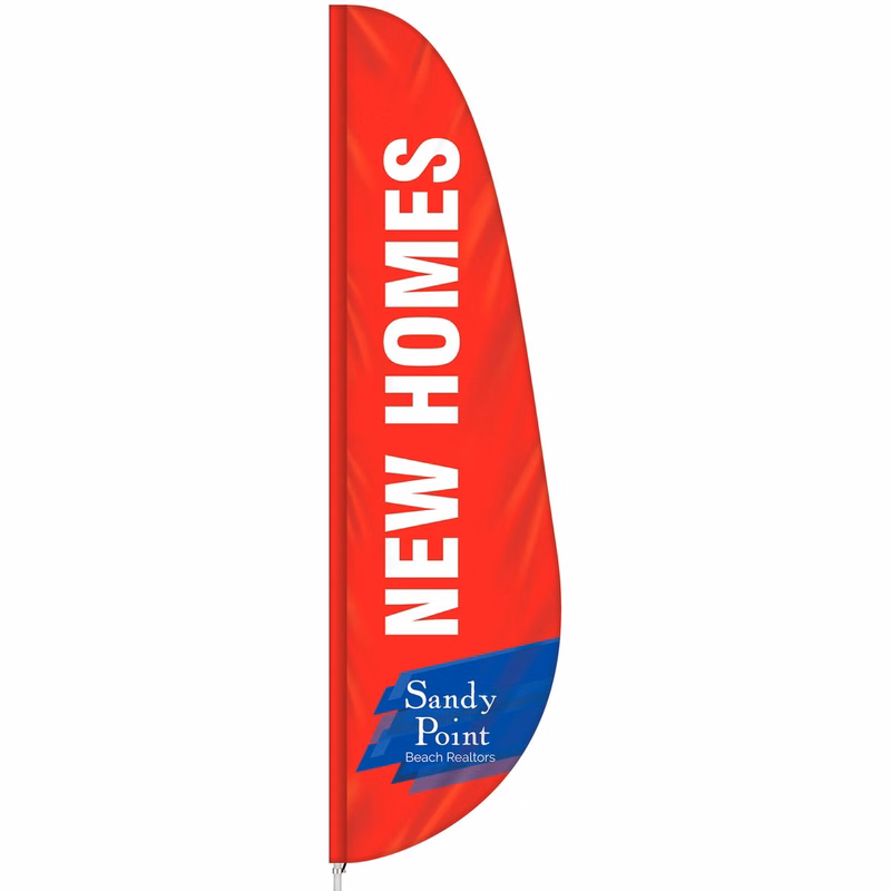 3' x 12' Custom Single Reverse Feather Flag
