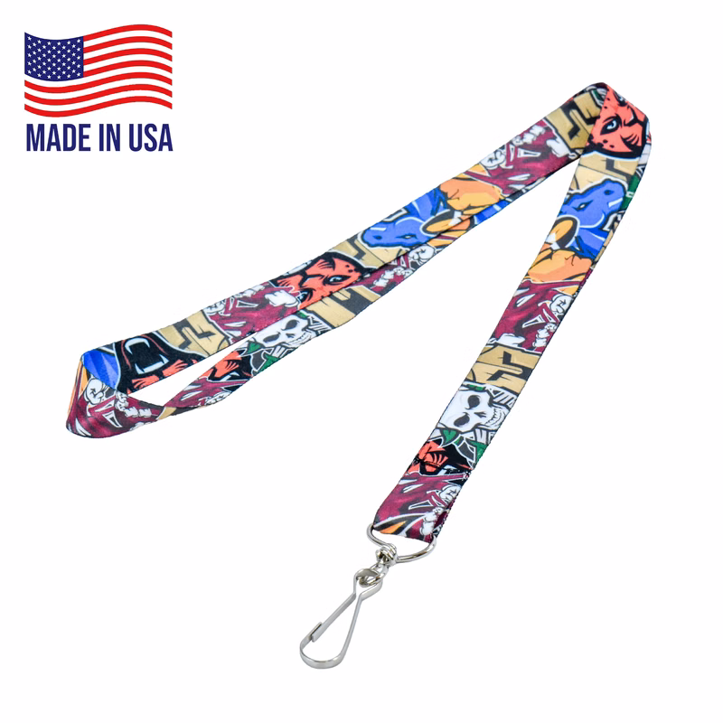 USA made Lanyard - 3/4 inch Dye-Sublimation w/ J-hook