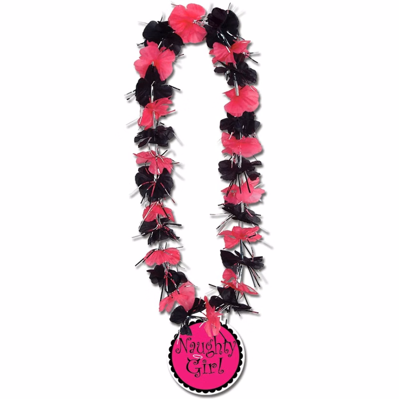 Bachelorette Party Leis - Pink & Black 33"