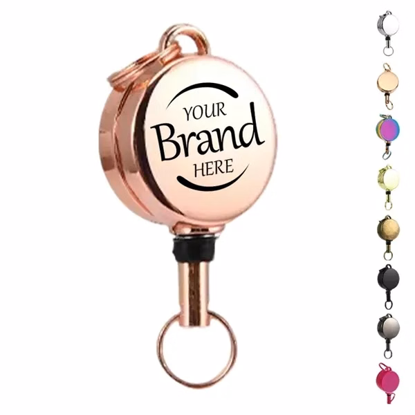 Custom Zinc Alloy Retractable Badge Keychain Reel — Office & ID Credential Holder