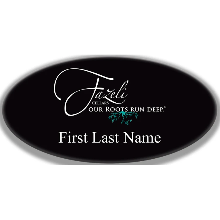 Cyclops Economy Full Color name badge oval. 1.5 x 3" 1