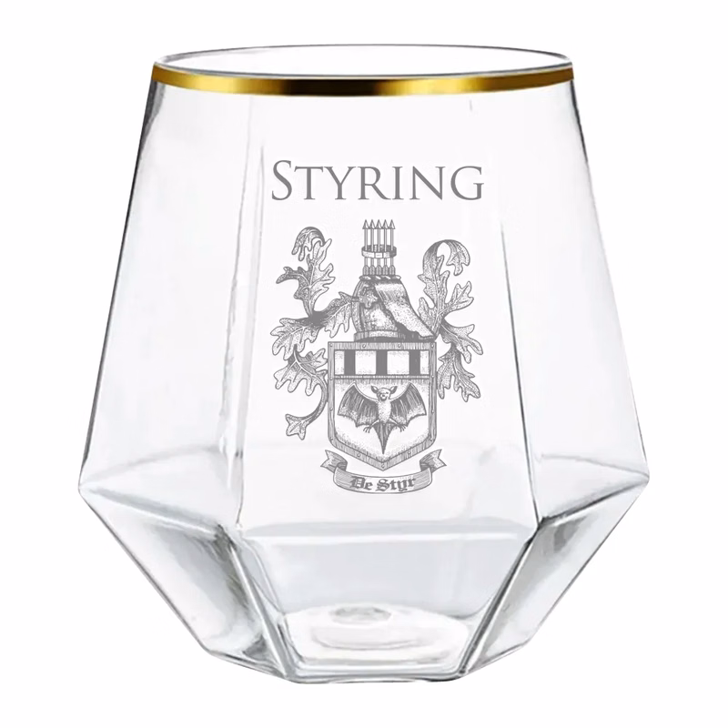 10.5oz. Gold Rimmed Diamond Wine Glass