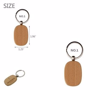 Customizable Wooden Multi Shapes Keychain
