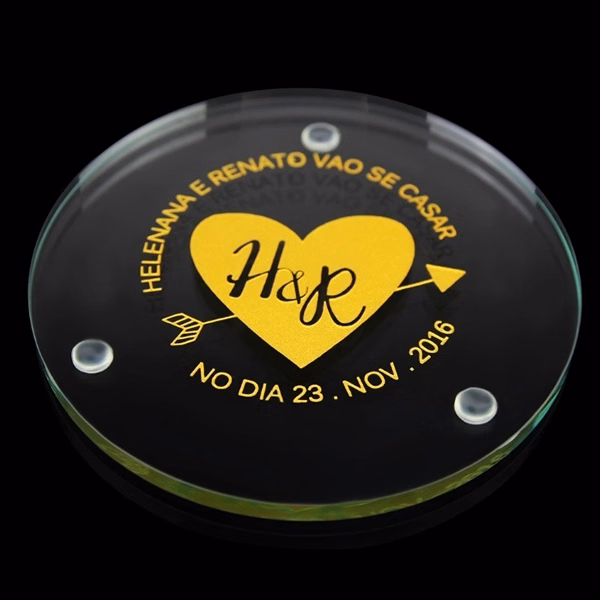 Round Crystal Glass Coaster