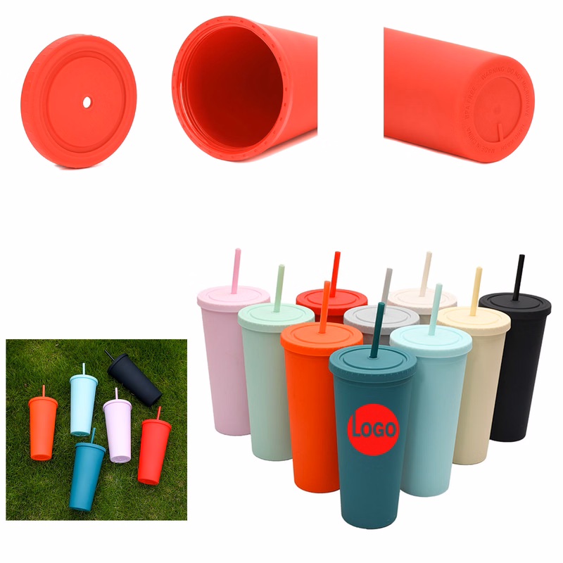 Reusable Straw Cups Customizable Logo