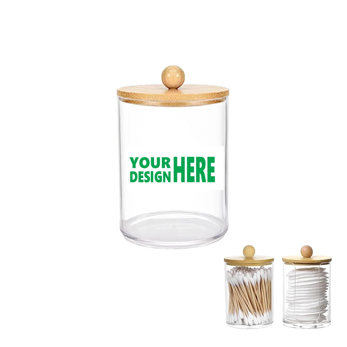 Bamboo Lid Qtip Holders 1