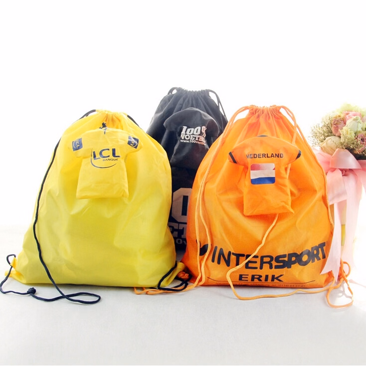 SM00096 - Drawstring Foldable Shopping Bags / Polyester Backpacks with Custom Logo