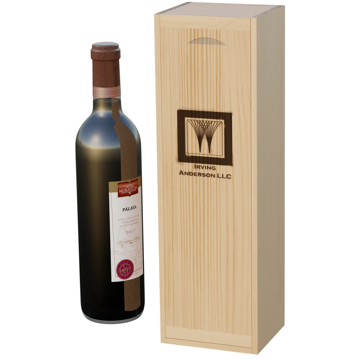 One Bottle Wine Box with Branded Image 1