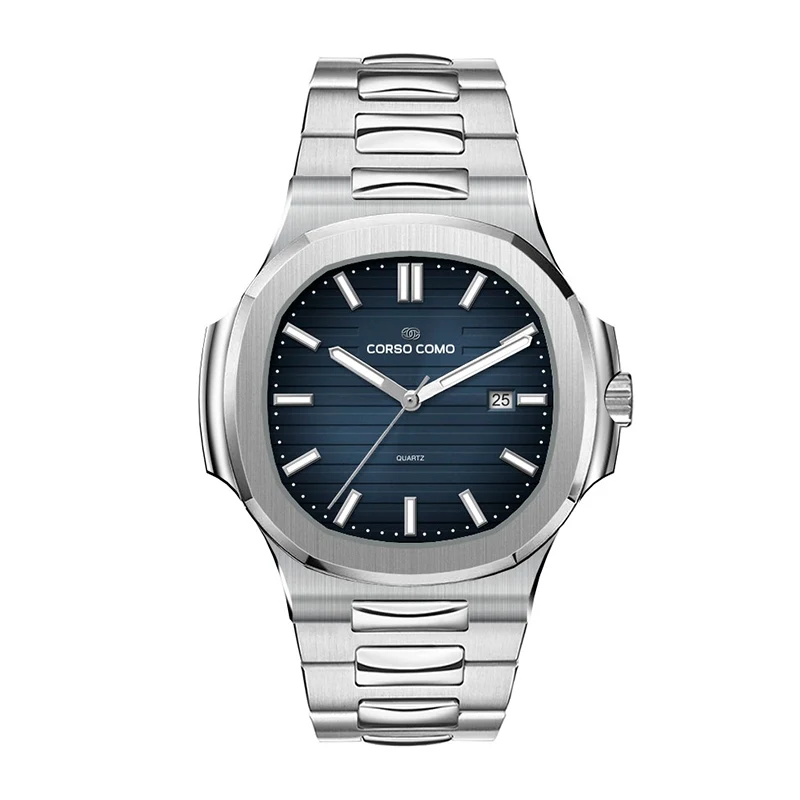 Watch Creations 40.5MM, 3 HAND WITH DATE, STAINLESS STEEL CASE, BLUE DIAL W/ APPLIED INDEX, SOLID STEEL BAND 1