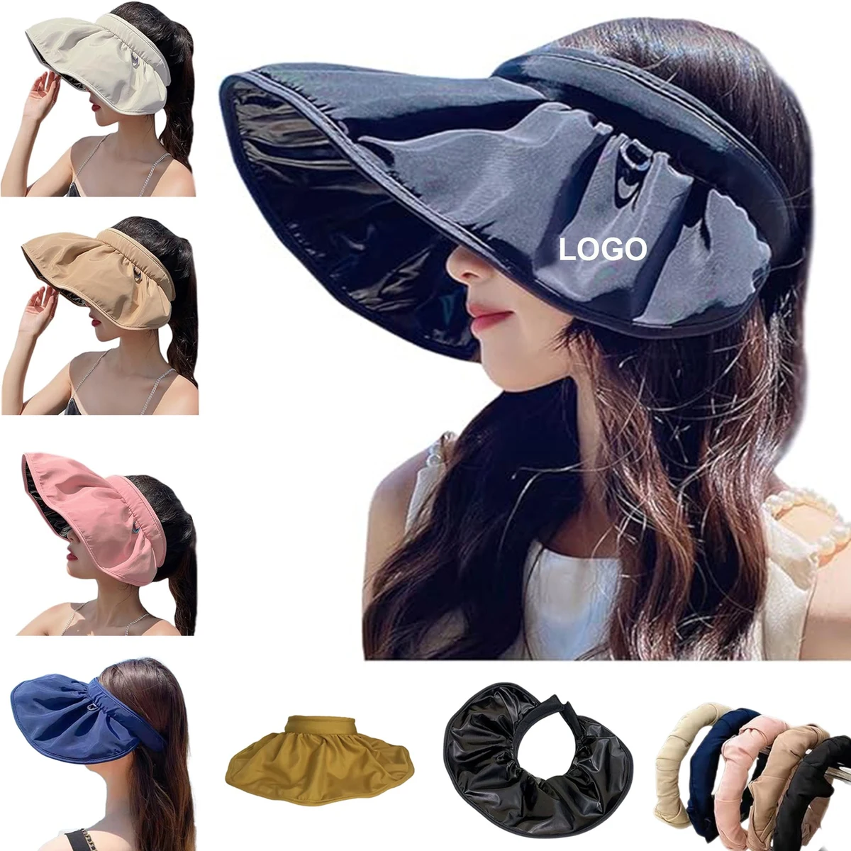 Women's Foldable Wide Brim Sun Visor Hat 1