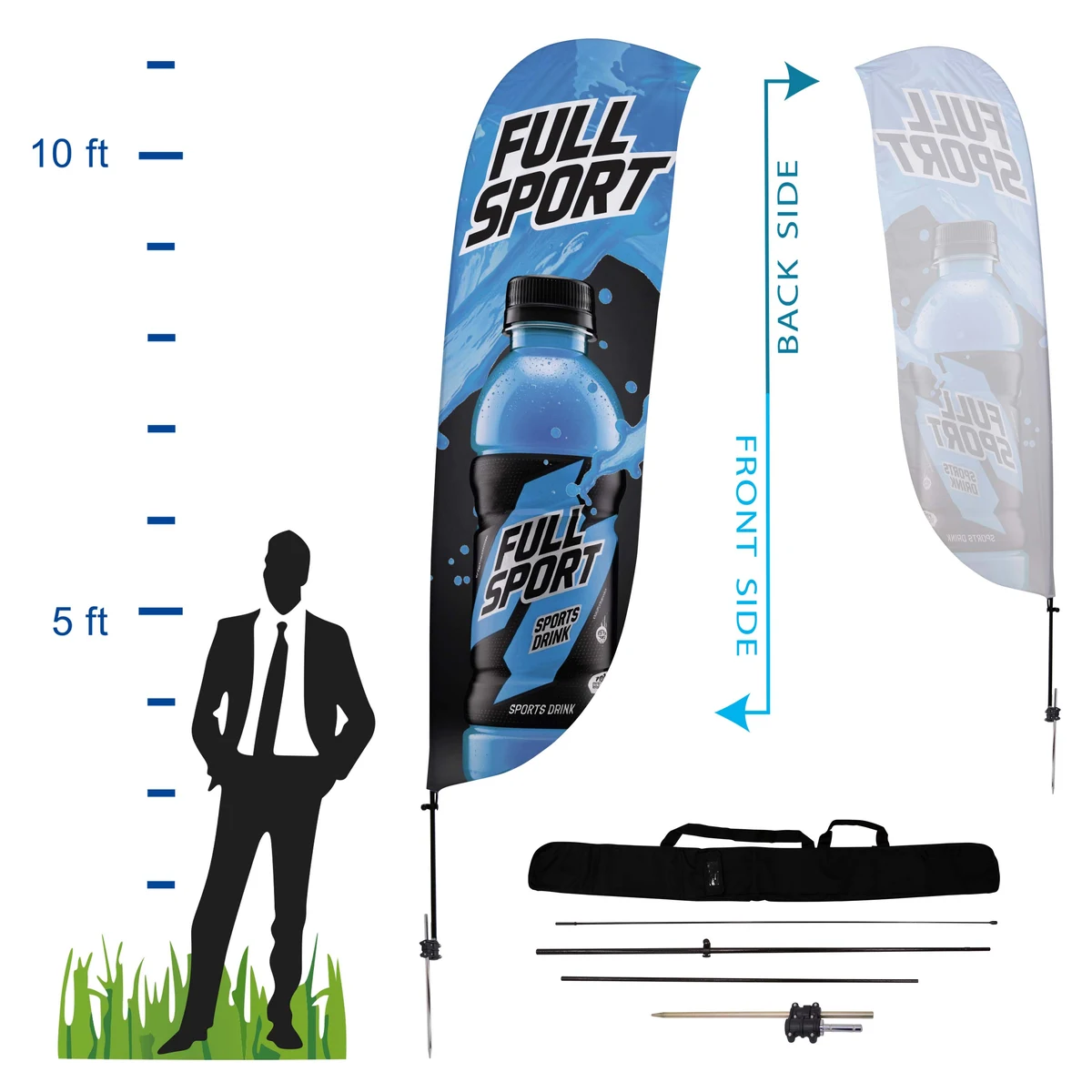 10.5 ft. Convex Advertising Flag Kit 3 (Single Sided) 1