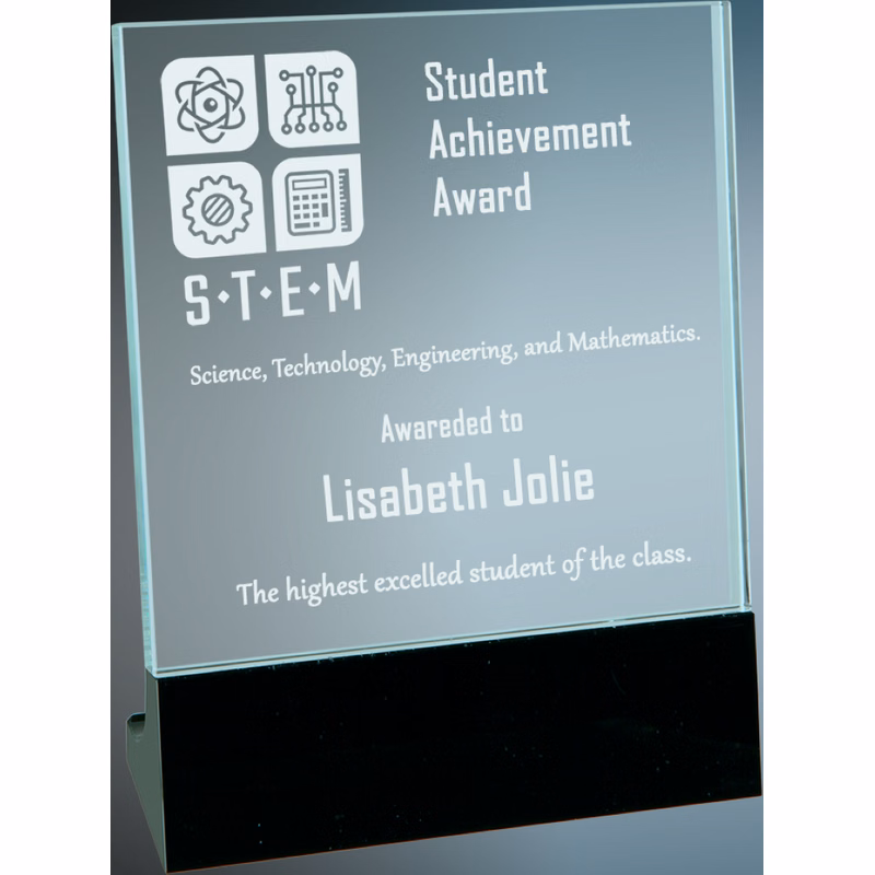 5 1/8" x 6 1/2" Glass Stand Up Award