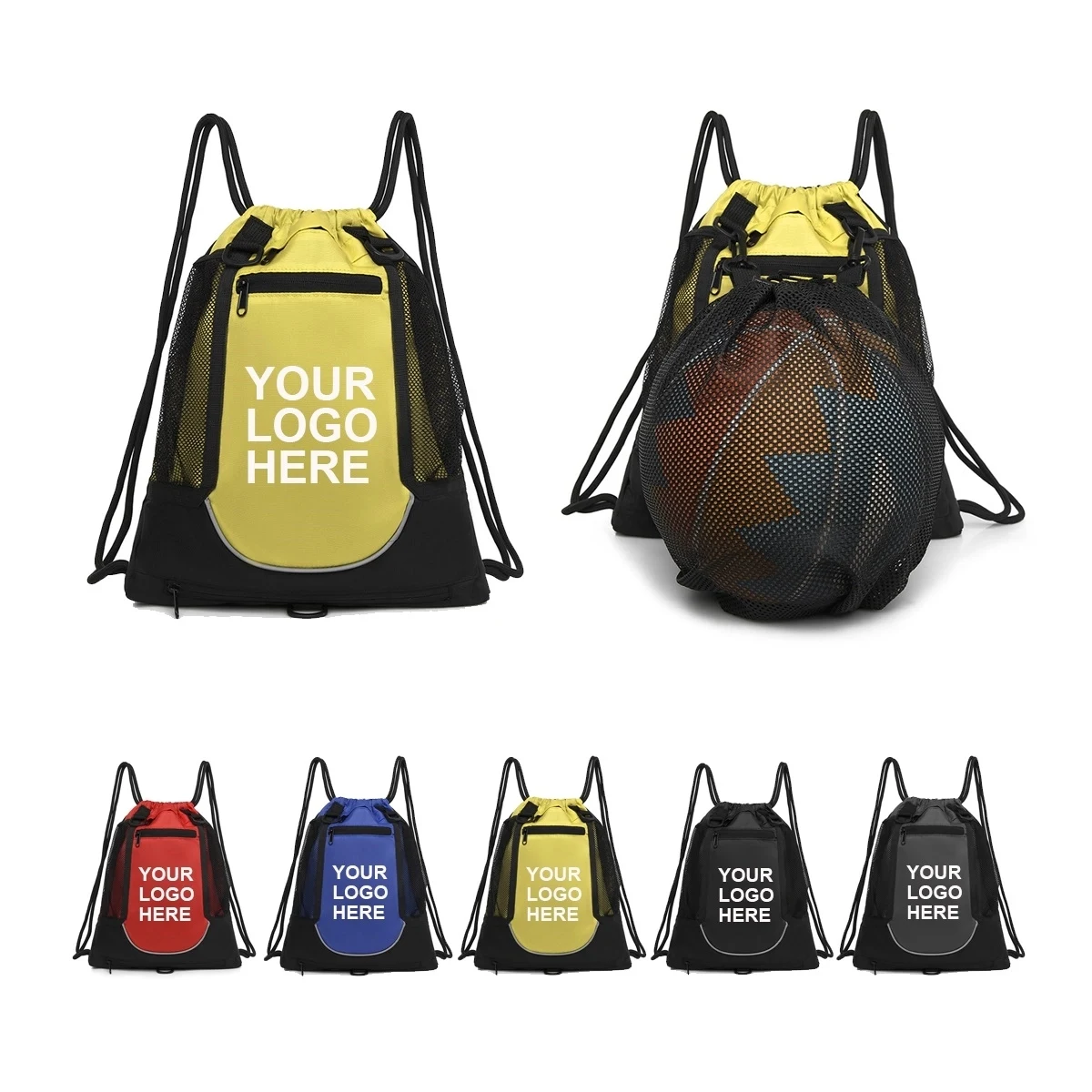Basketball Drawstring Gym Backpack 1