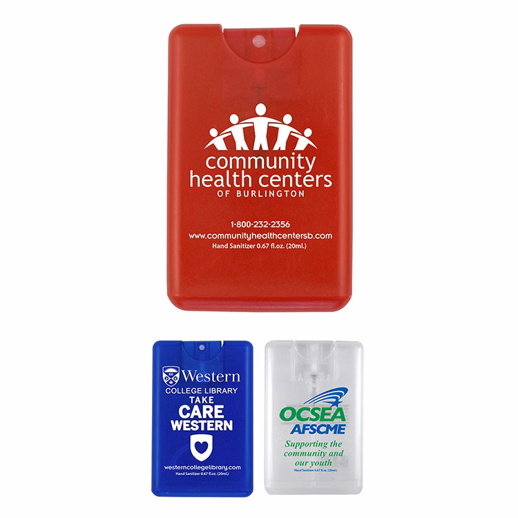 20 ml. Antibacterial Hand Sanitizer Spray in Credit Card Shape Bottle (Spot Color Print)