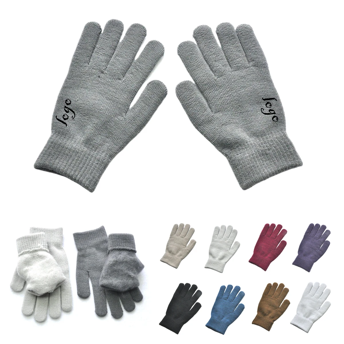 MOQ100 Thick Winter Knit Gloves Warm Comfort 1