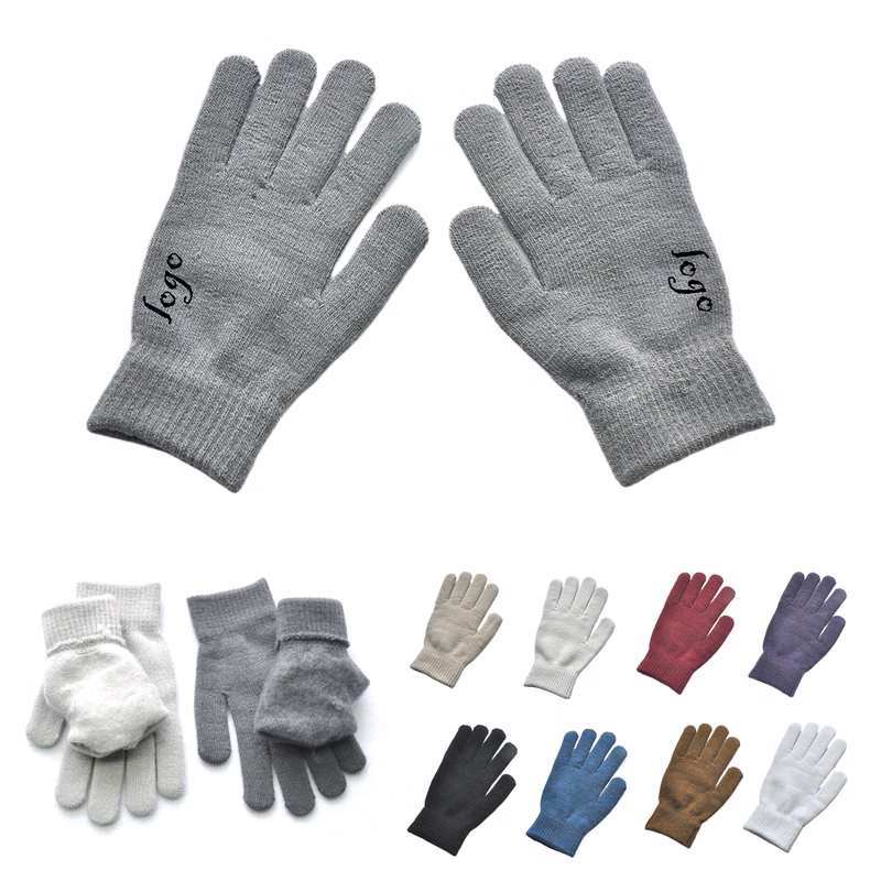 MOQ100 Thick Winter Knit Gloves Warm Comfort