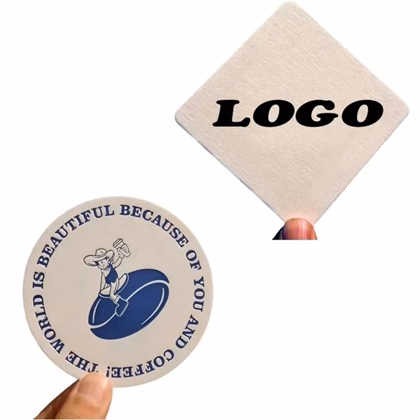 Custom 4 x 4 Paper Coaster with Moisture Absorption — Bar & Restaurant Branding