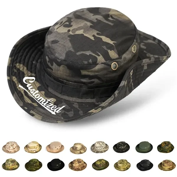 Custom Camo Boonie Hat with Wide Brim & Ventilation Eyelets — Activity & Fieldwork Gear 1