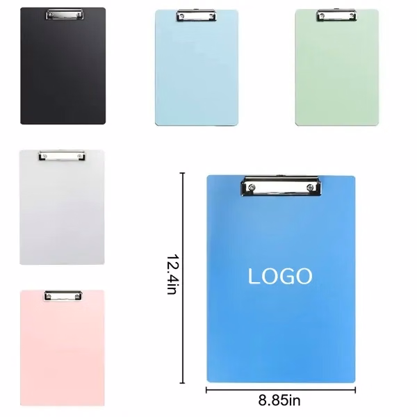 Metal Clip Plastic Clipboard with Low Profile