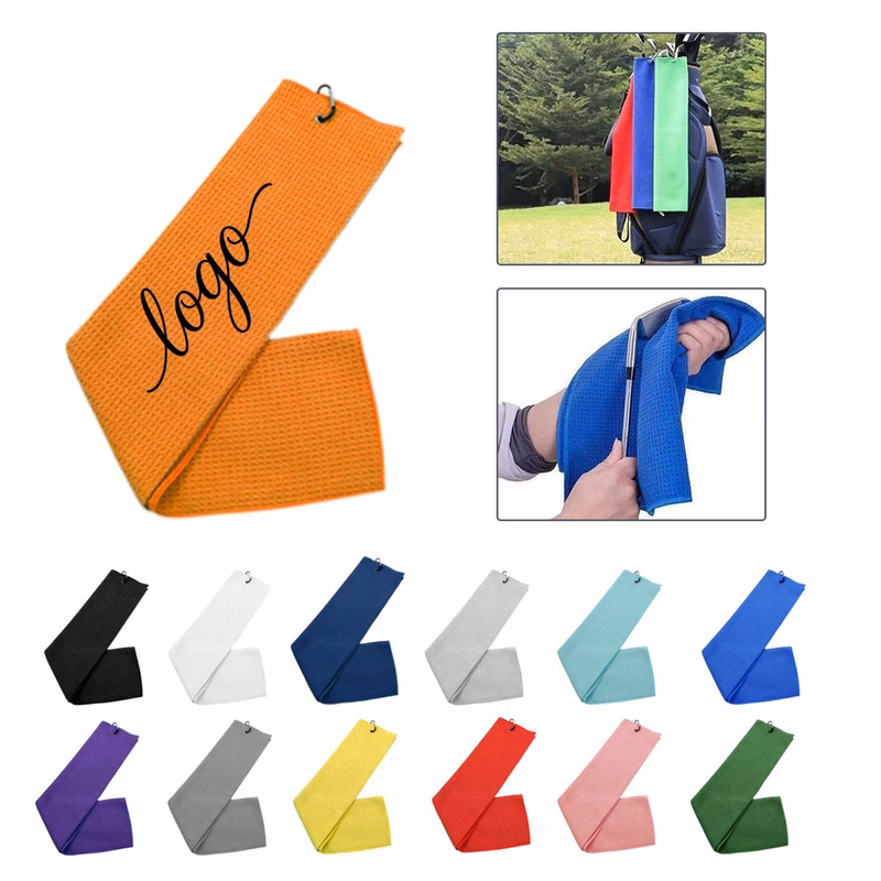 15.8" x 23.6" Full Color Microfiber Golf Towel with Hook
