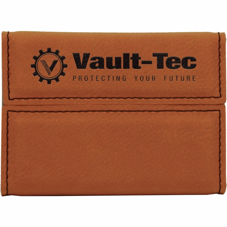 3 3/4" x 2 3/4" Rawhide Leatherette Hard Business Card Holder