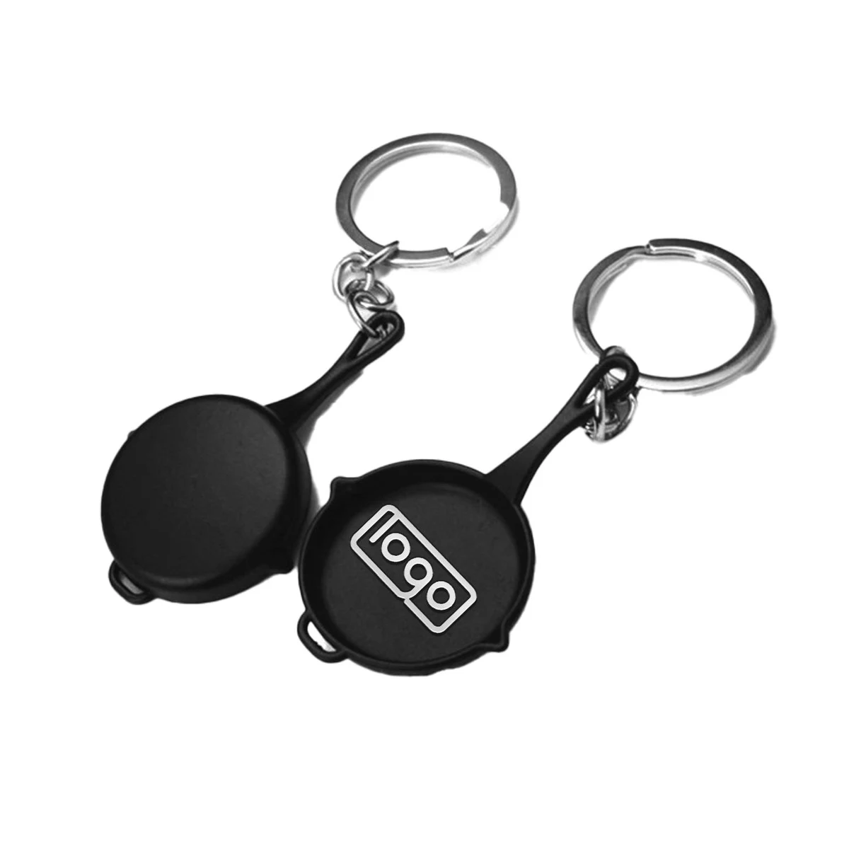 Mini Flat Pan Metal Keychain 1