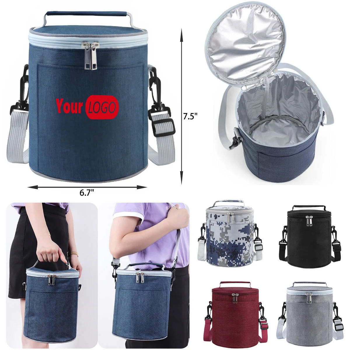 MOQ 50 PCS Durable Cylindrical Insulation Handbag 1