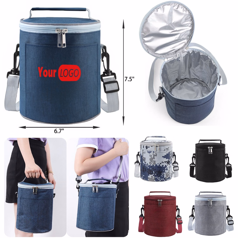 MOQ 50 PCS Durable Cylindrical Insulation Handbag