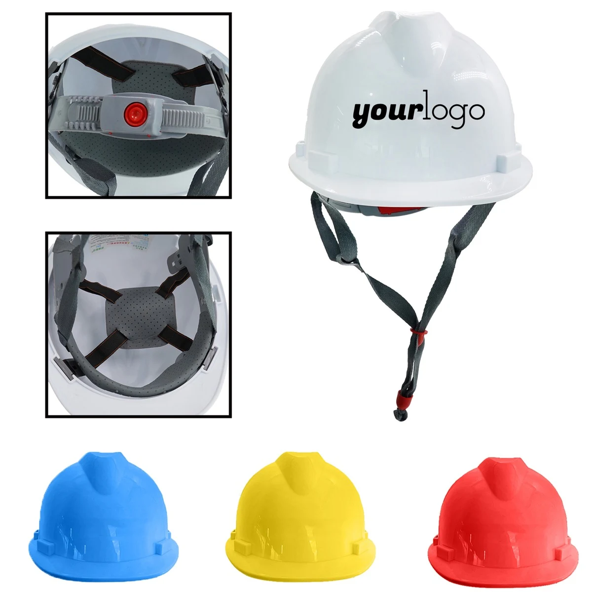 High-Density HDPE Construction Hard Hat with Full Brim and Venting 1