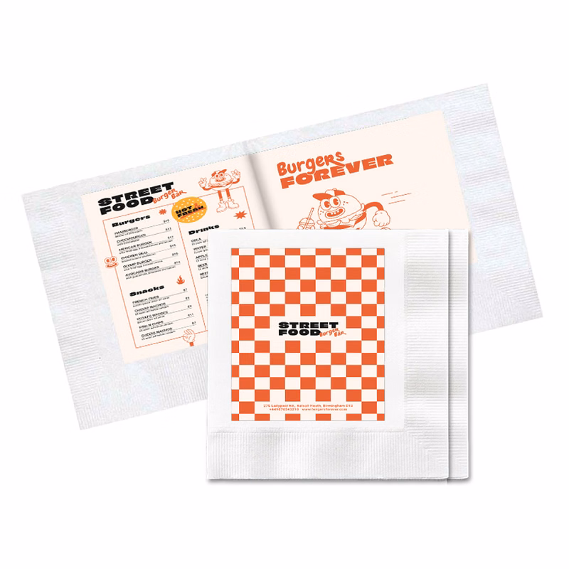 3-Ply White Beverage Promo Napkin - High Line