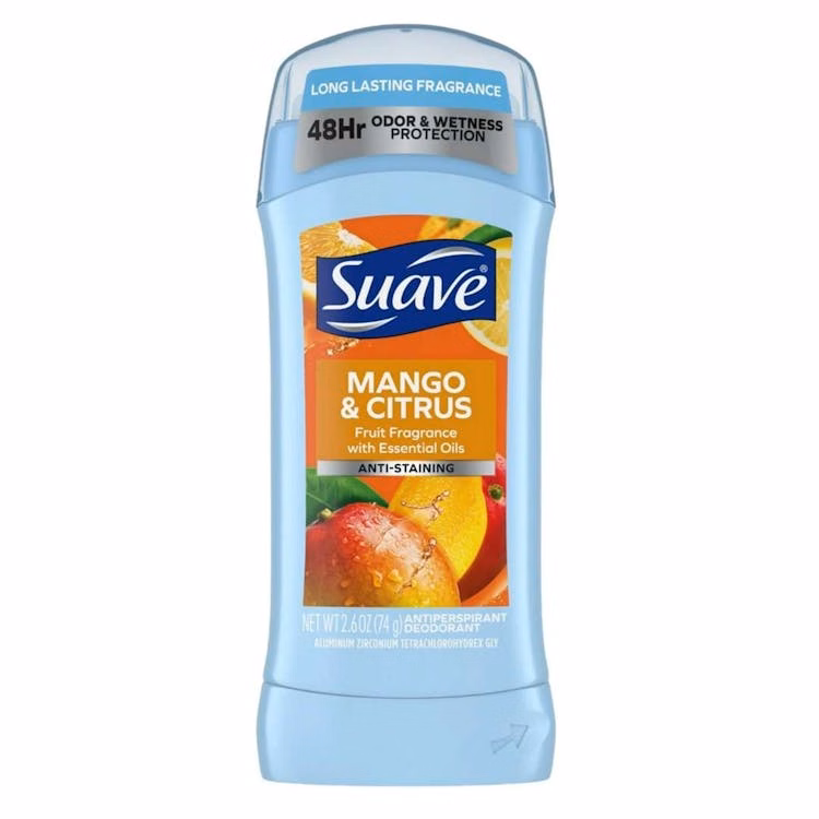 Suave Invisible Solid Antiperspirant Deodorant Mango and Citrus - 2.6 oz