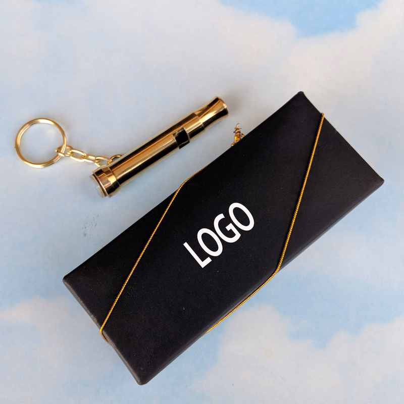 2 in 1 Brass Whistle and CompassKeychain Made in Taiwan