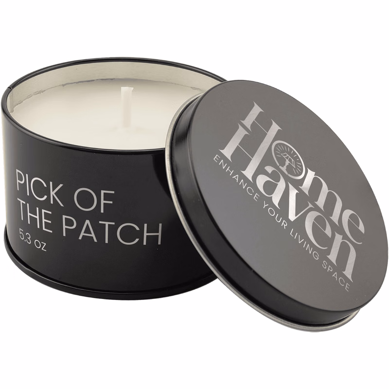 5.3 oz. Pick of the Patch Candle in a Black Metal Tin