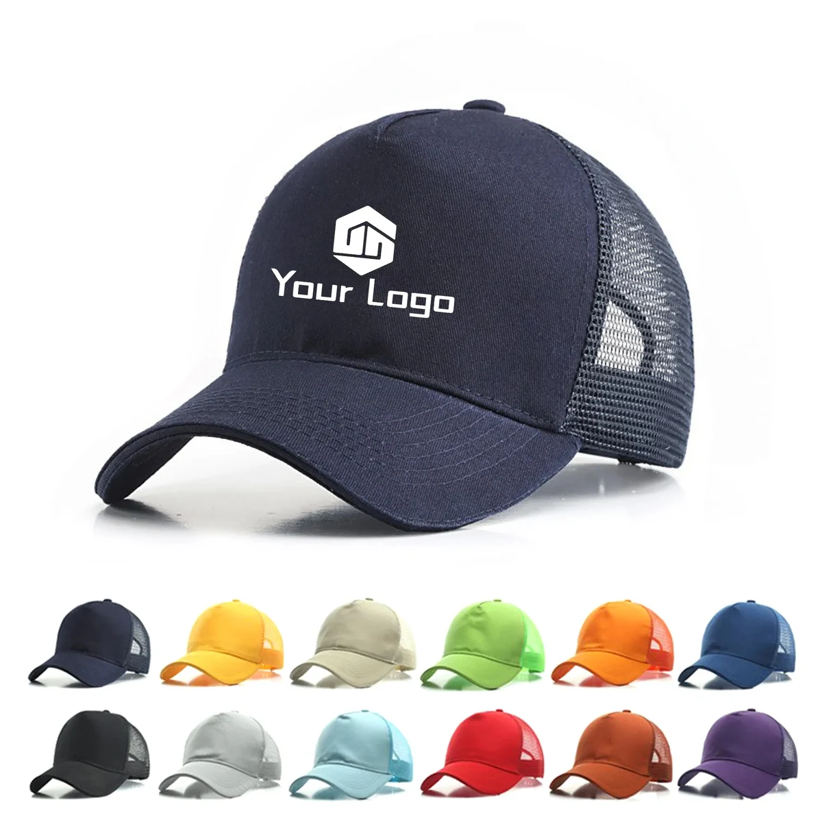 5 Panel Cotton Baseball Cap w/ Mesh 1