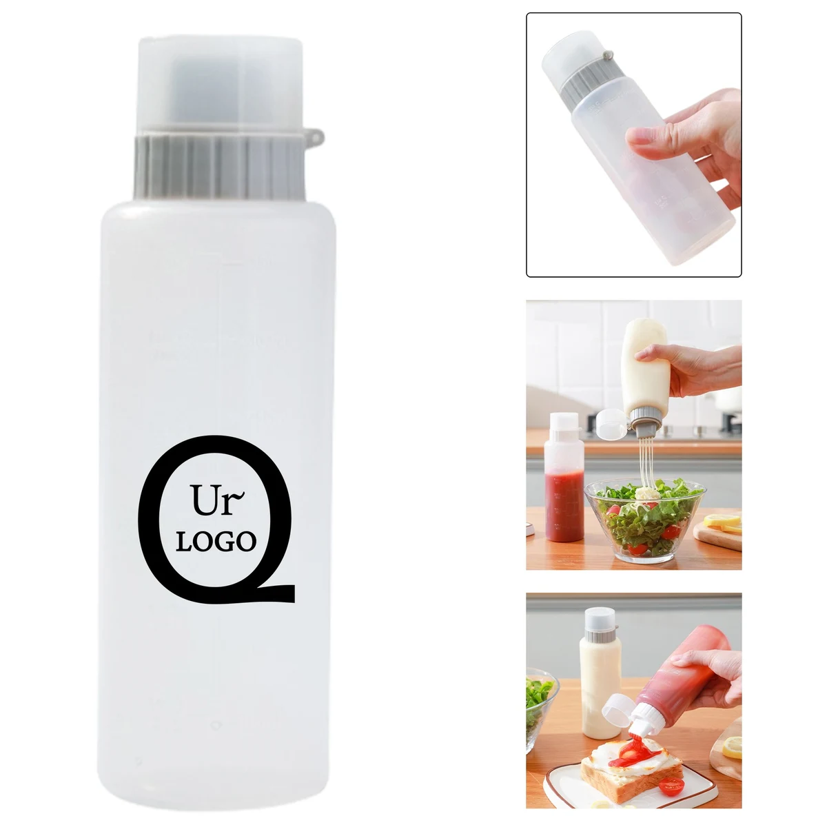 11.84 Oz Kitchen Sauce Squeeze Bottle W/ Brush-Shaped Nozzle 1
