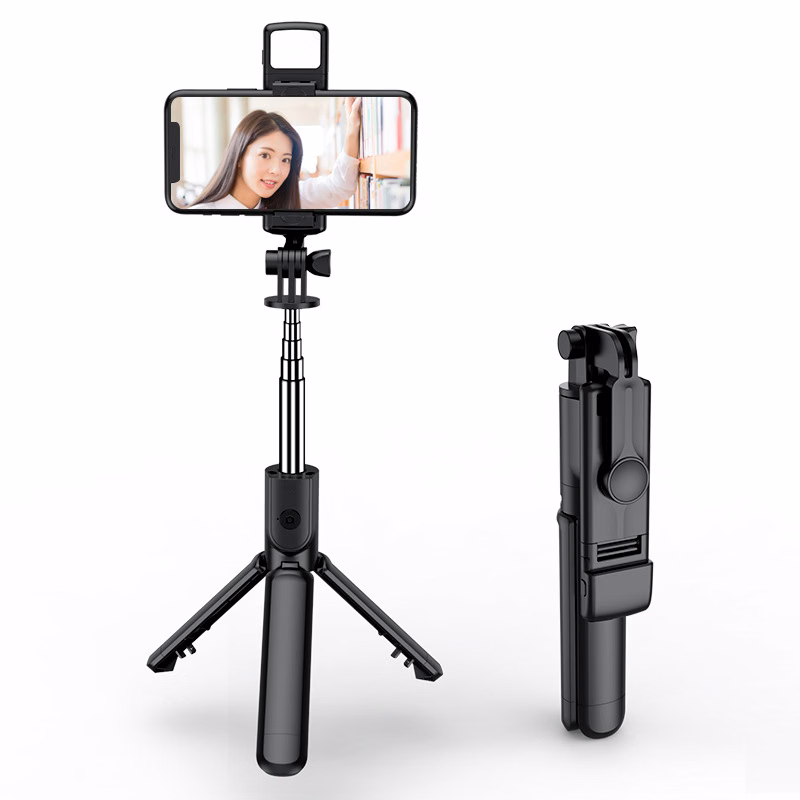 Retractable Tripod Bluetooth Selfie Stick with Fill Light