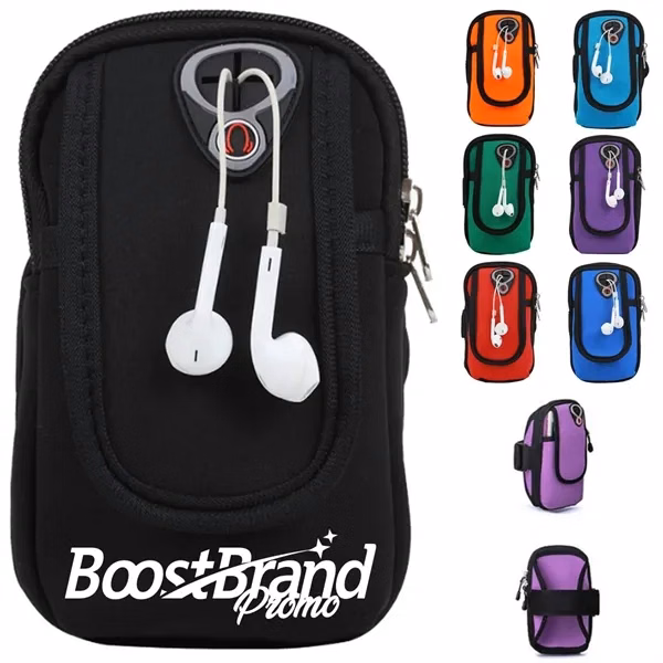 Custom Sports Armband Phone Holder Organizer — Fitness Runner Promotional Bag