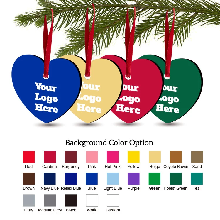 Free Shipping Solid Color Christmas Ornament - Heart 1