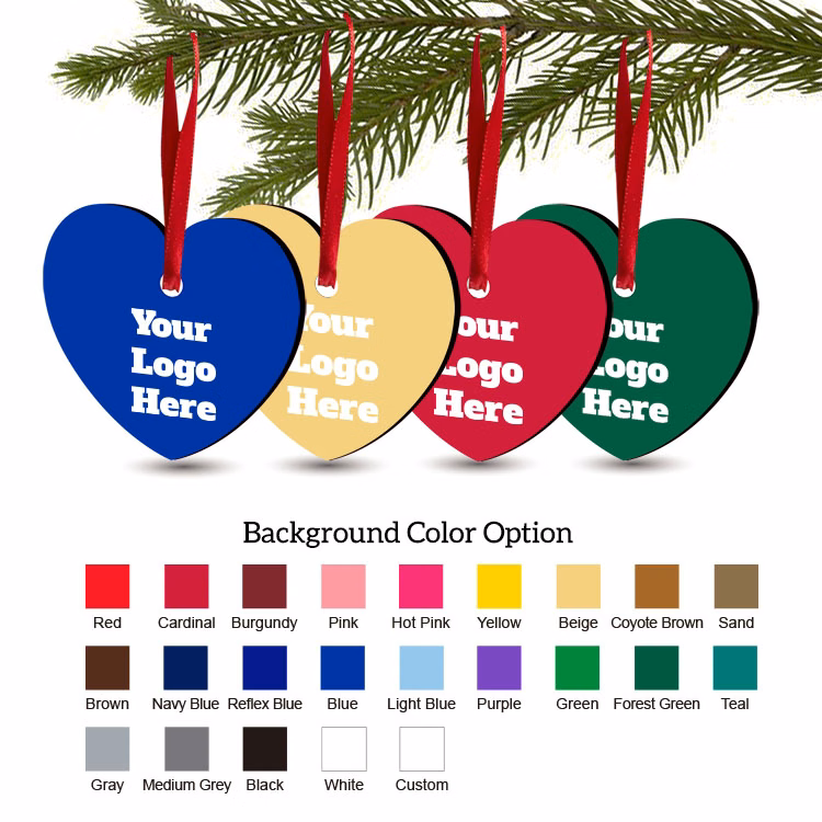 Free Shipping Solid Color Christmas Ornament - Heart