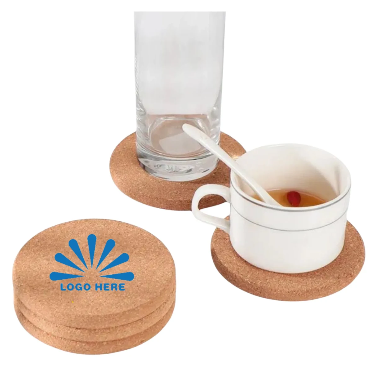 3.9" Round Wood Coaster 1