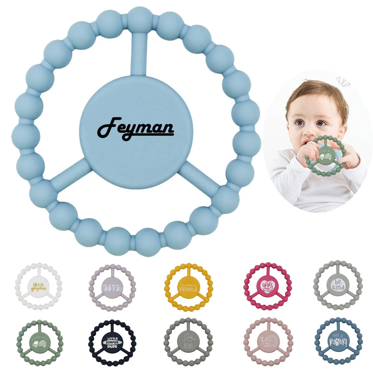 Food-Grade Silicone Teething Ring For Infants In Eruption 1
